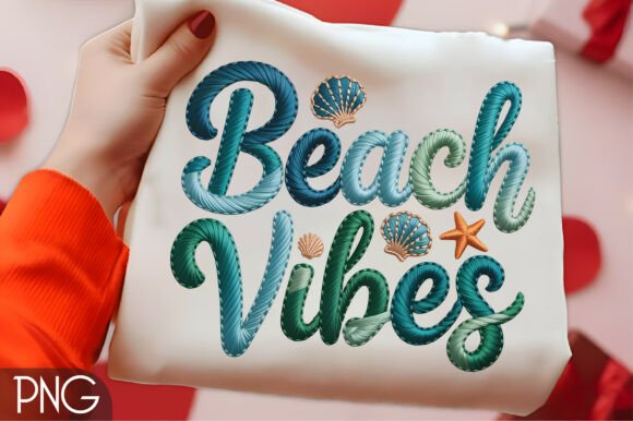 Beach Vibes Embroidery PNG Design Review