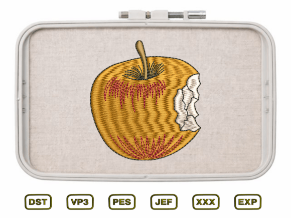 Bitten Apple Fruit Embroidery Design Review