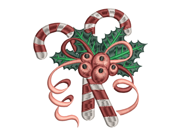 Christmas Candy Cane Holly Embroidery Review