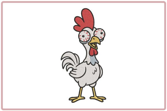Funny Crazy Chicken Embroidery Design Review